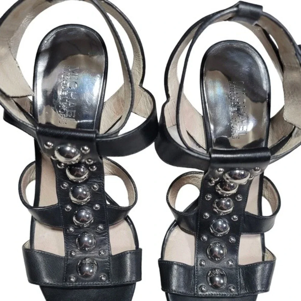 MICHAEL Michael Kors “Hayes” Black Studded Platform Heel Sz 6.5